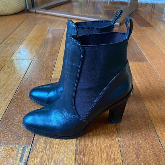 Via Spiga Black Heeled Chelsea Ankle Boots Size 8M - Picture 8 of 11